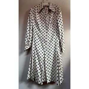 Vintage David Barr for db. Womens Polka Dot Pleated Dress Long Sleeve Size 16